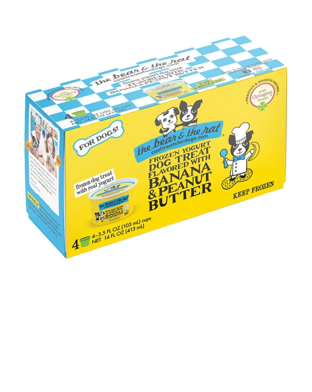 The Bear & The Rat Dog Frozen Banana and Peanut Butter Yogurt 3.5 oz