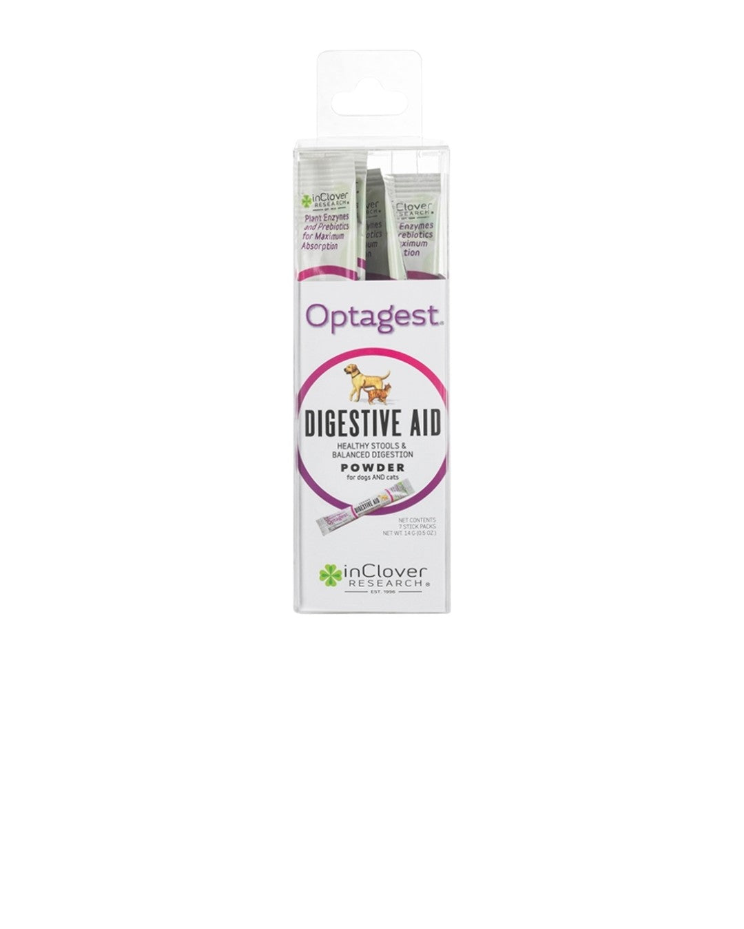 Inclover Dog and Cat Optagest Digestive Aid Convenience Sticks 7 pack