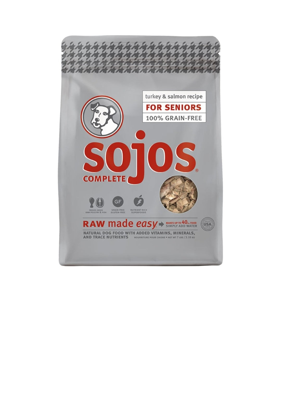 Sojos Dog Complete Freeze Dried Senior Turkey Recipe 7 lbs