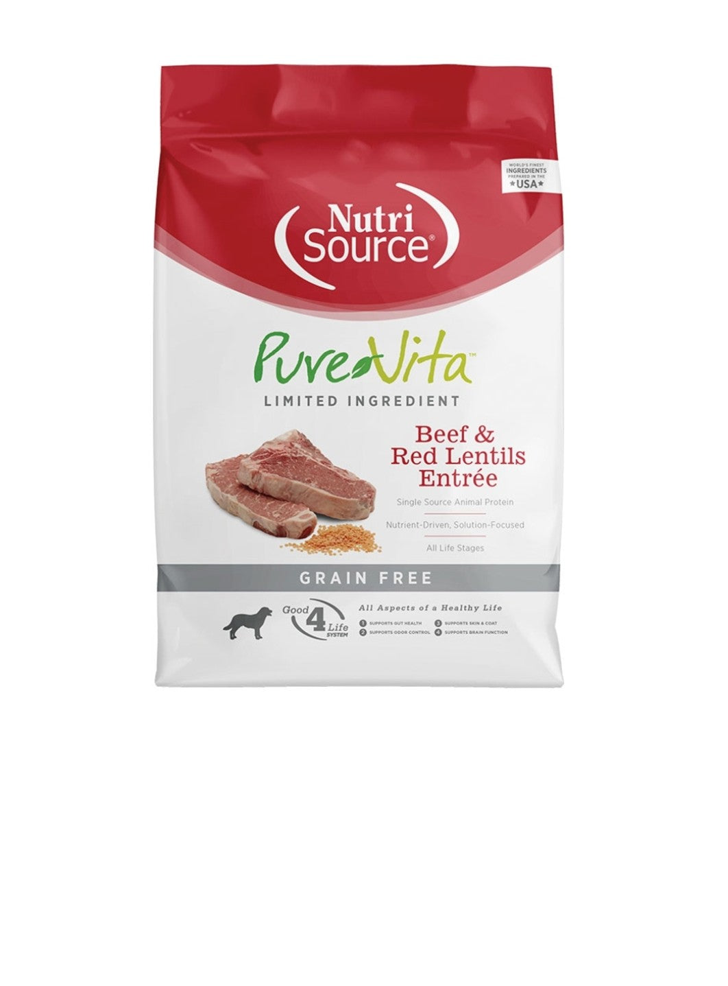Pure Vita Dog Grain Free Beef and Red Lentils 4 lbs