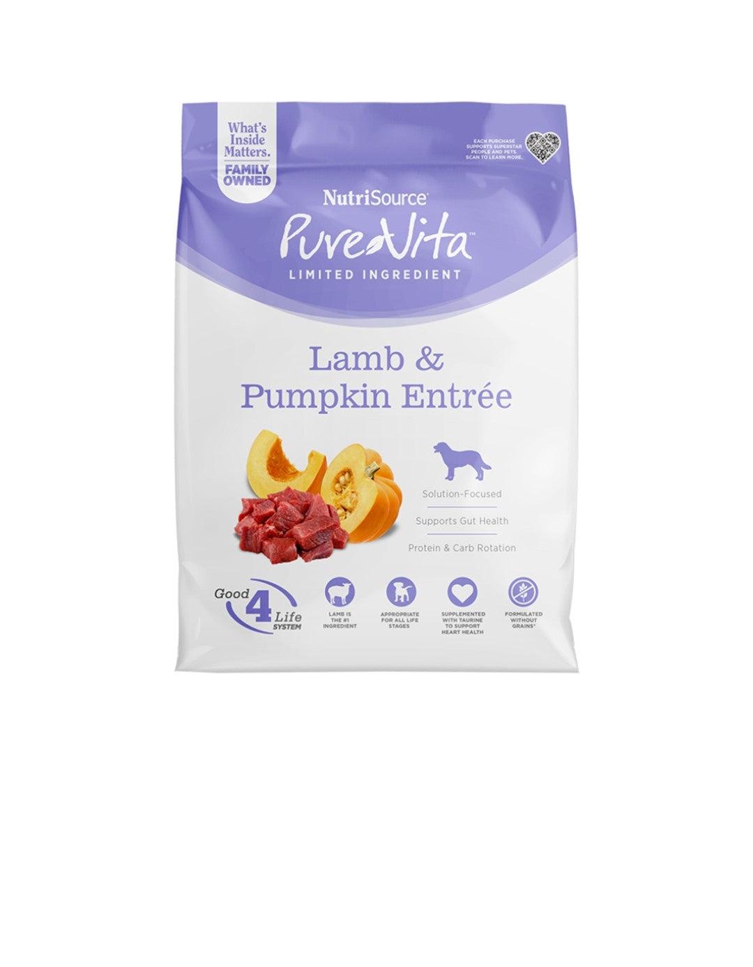 Pure Vita Dog Grain Free Lamb and Pumpkin 12 lbs