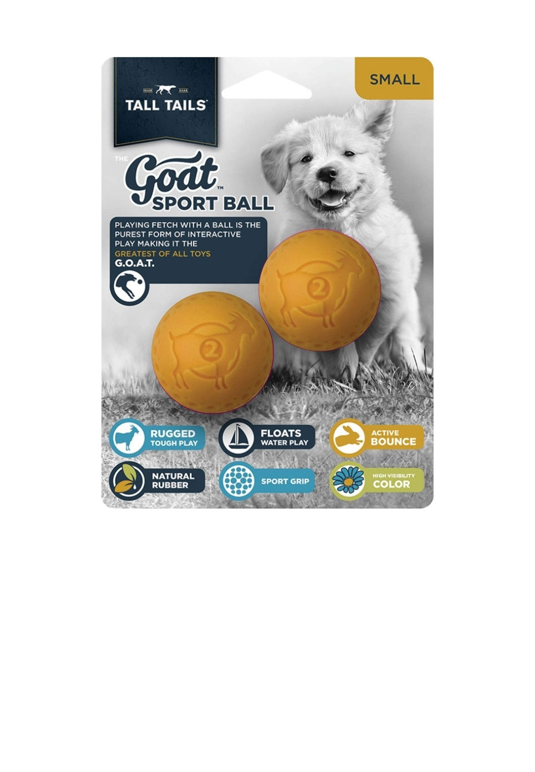 Tall Tails Dog Goat Ball Yellow 2 in 2 pack