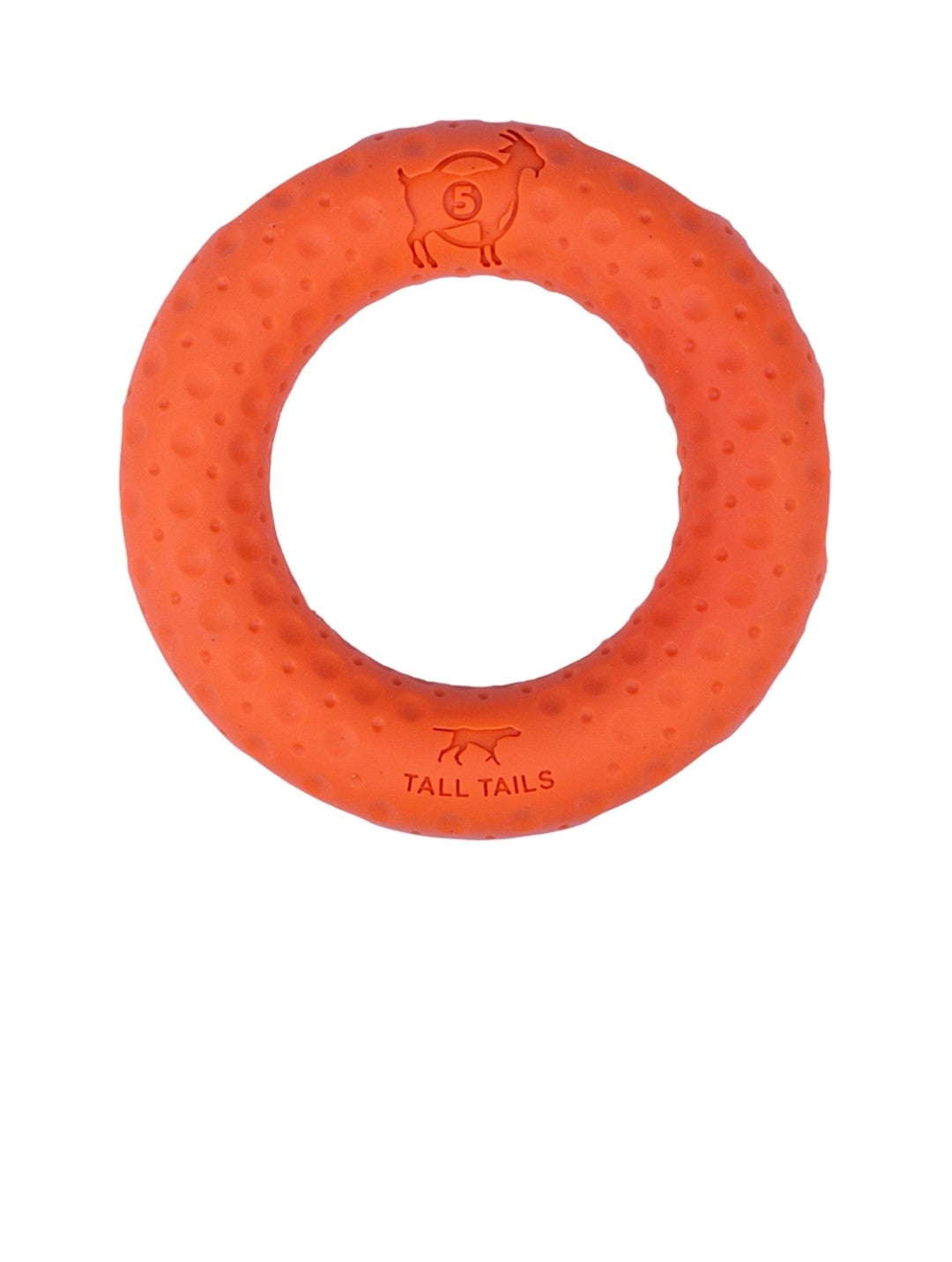Tall Tails Goat Rubber Ring Orange 5 in