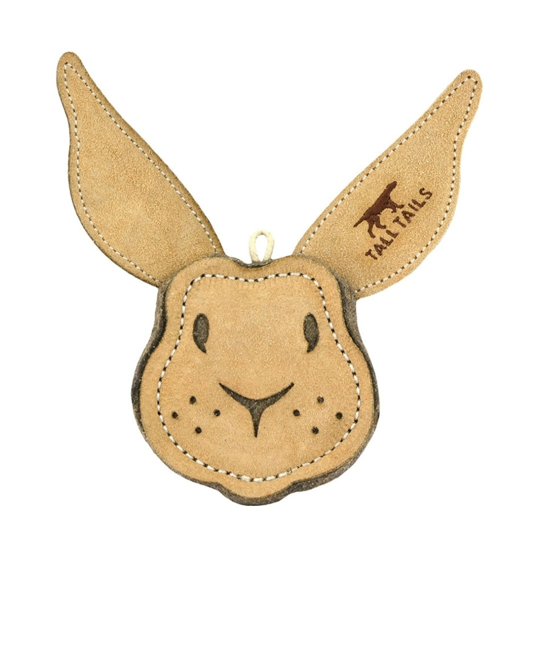 Tall Tails Dog Natural Leather and Wool Toy Rabbit 4 in
