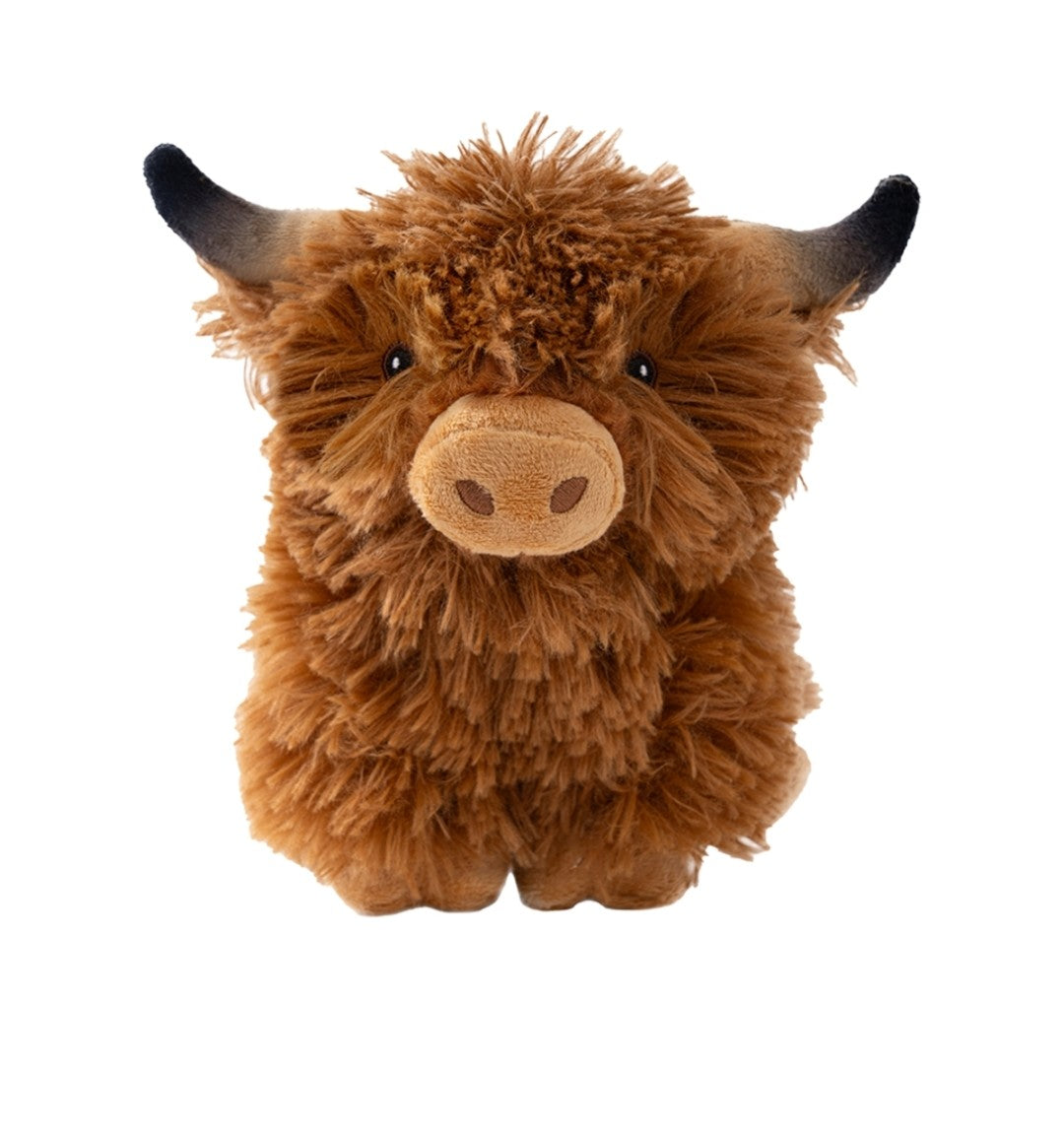 Tall Tails Dog Plush Squeaker Highland Cow 8 in