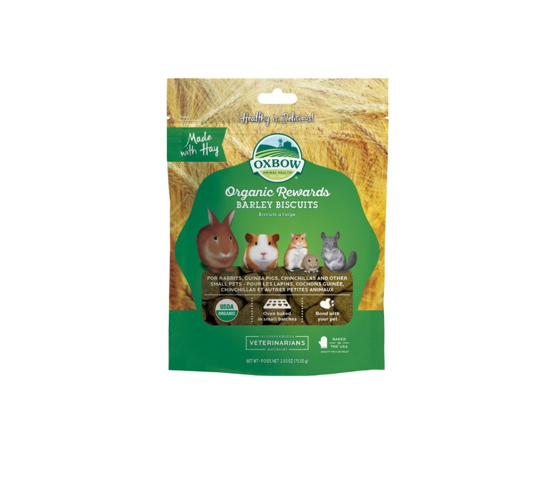Oxbow Organic Barley Biscuits Small Animal Treat 2.65 oz