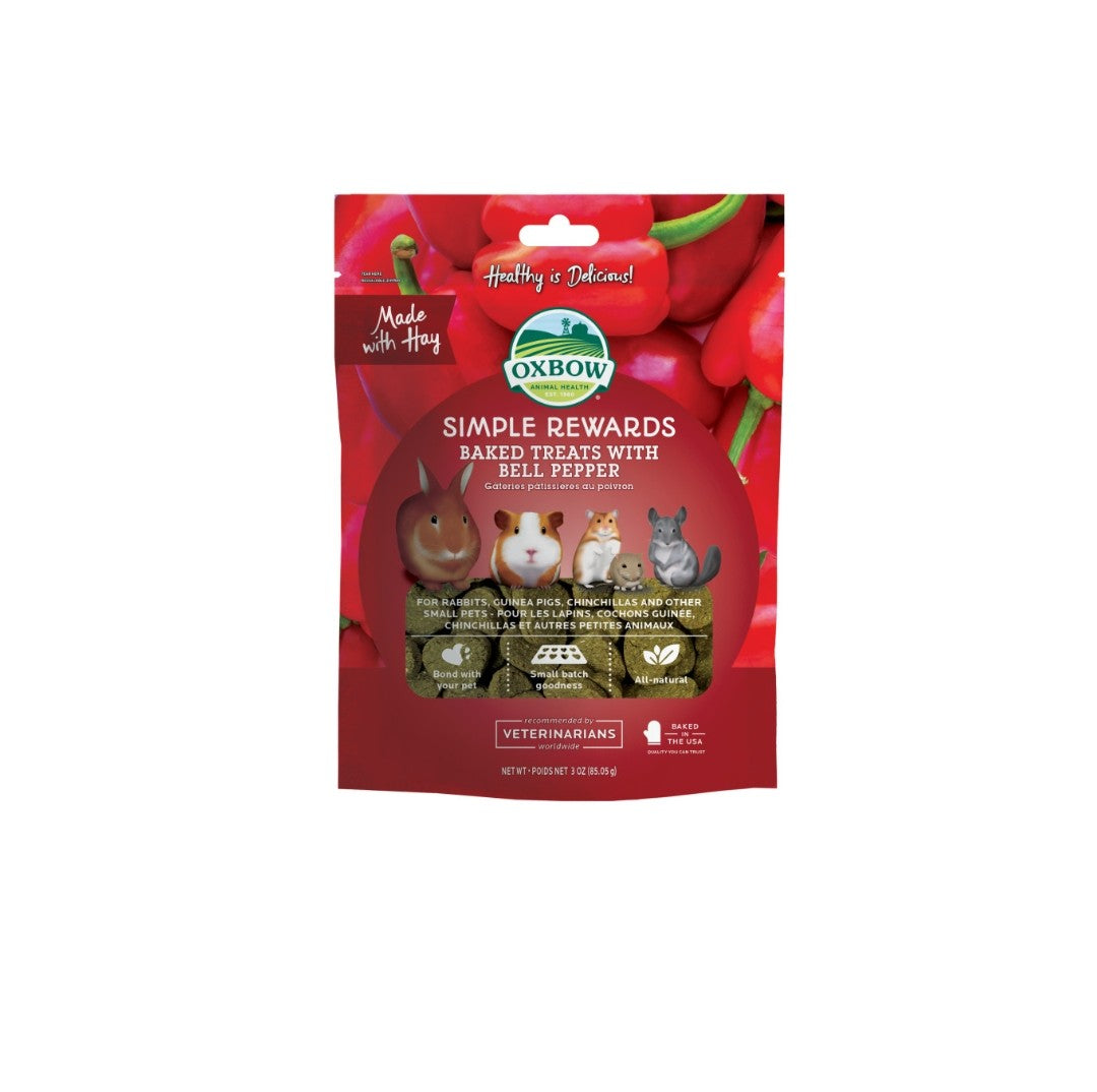 Oxbow Simple Rewards Baked Small Animal Treat Bell Pepper 3 oz