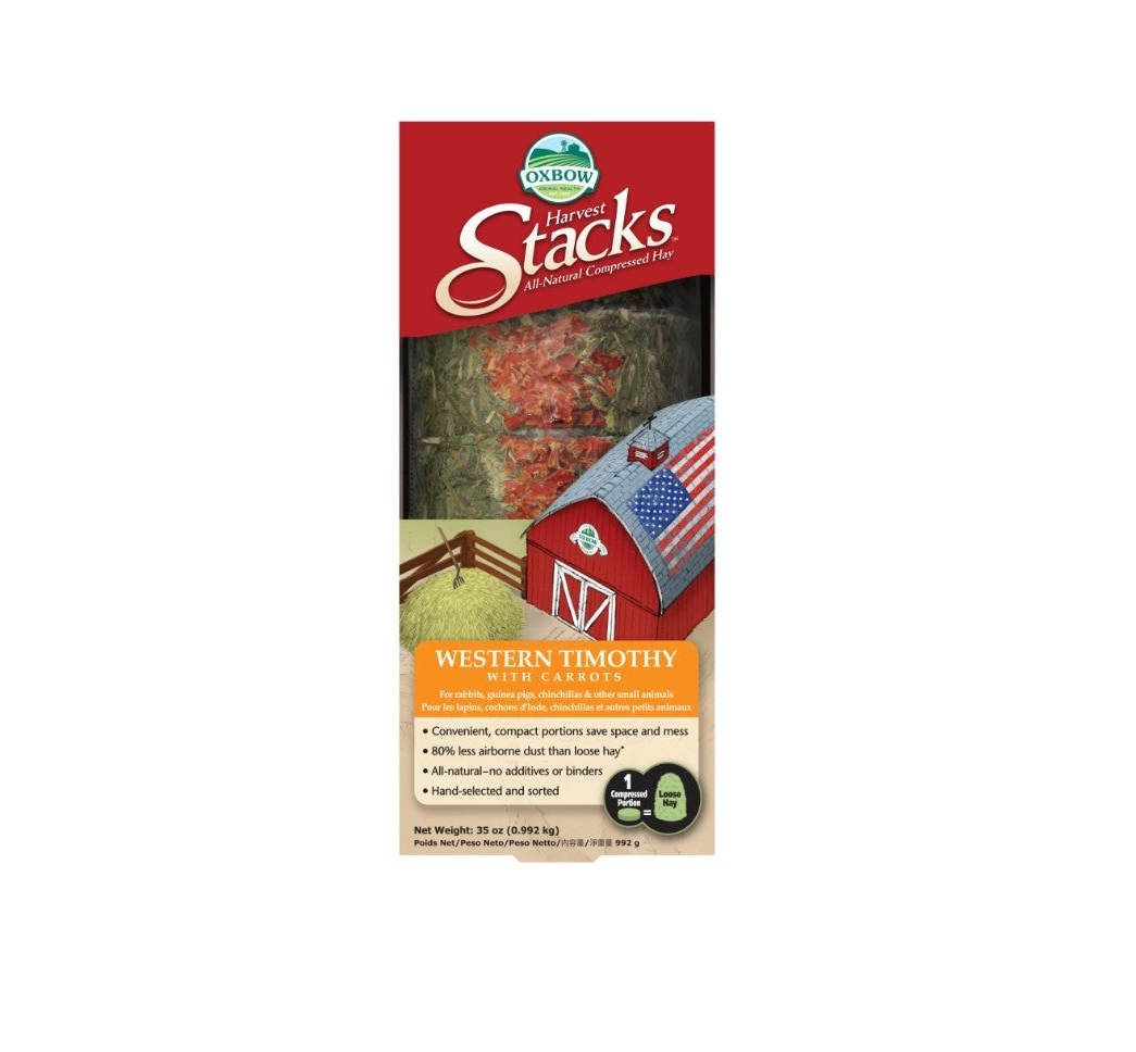 Oxbow Stacks Western Timothy Hay and Carrot Small Animal Treat 35 oz