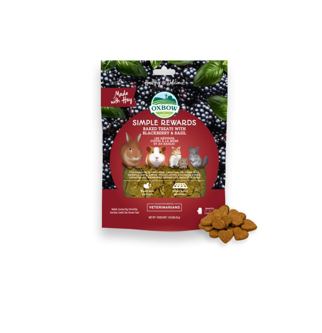 Oxbow Simple Rewards Small Animal Baked Treats Blackberry and Basil 3 oz