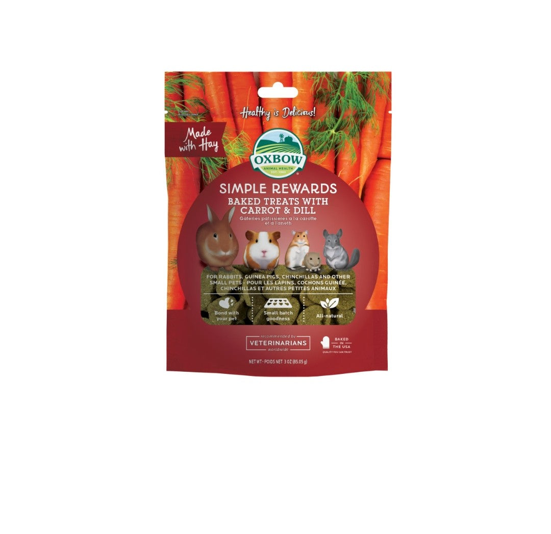 Oxbow Simple Rewards Baked Small Animal Treat Carrot and Dill 3 oz
