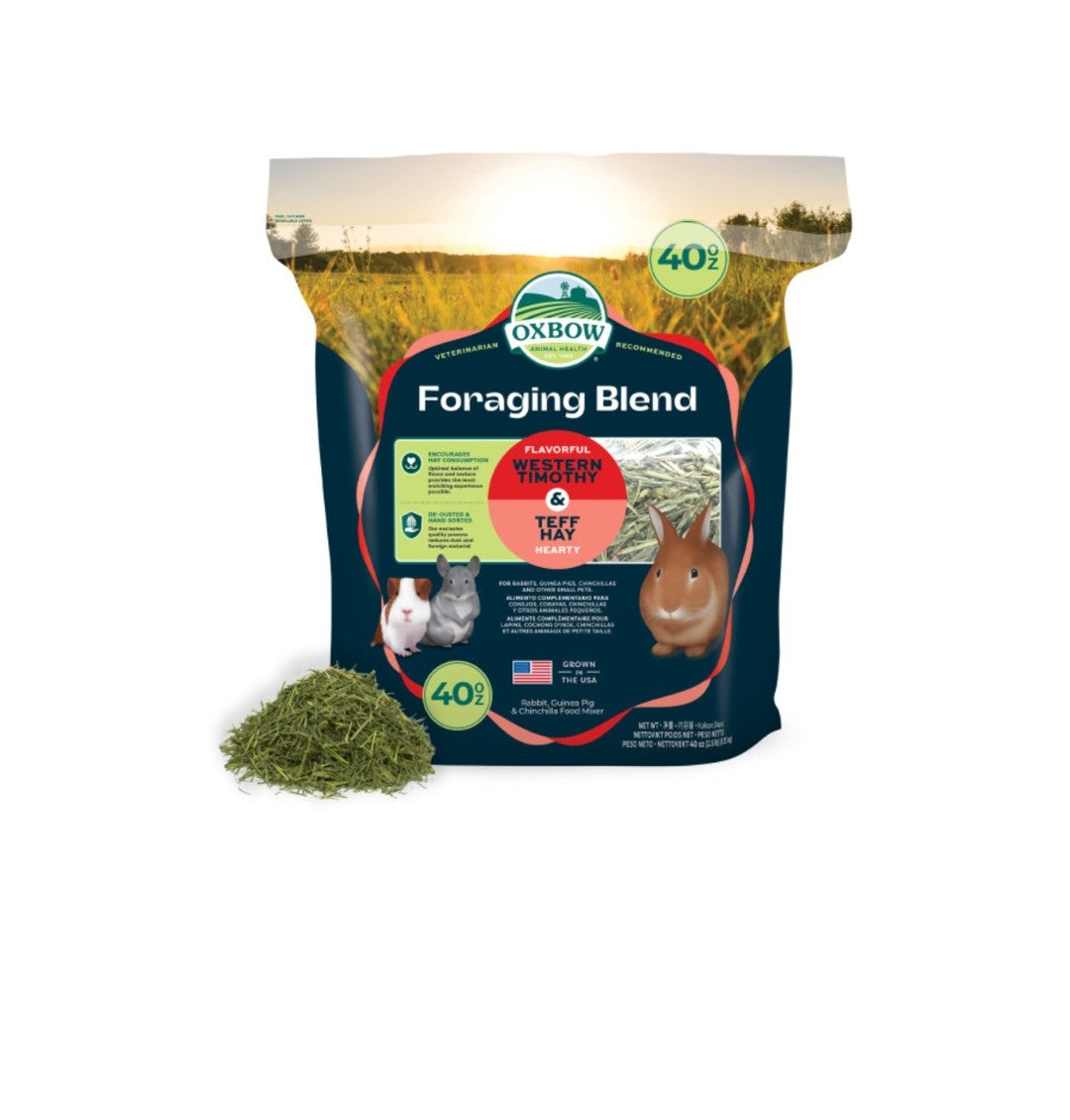 Oxbow Foraging Blend Western Timothy And Teff Hay Small Animal 40 oz