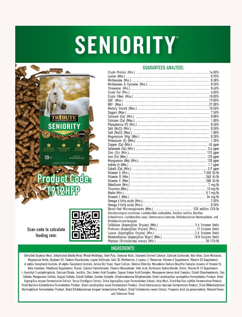 Tribute Seniority Pellet Hay Replacement 50 lbs
