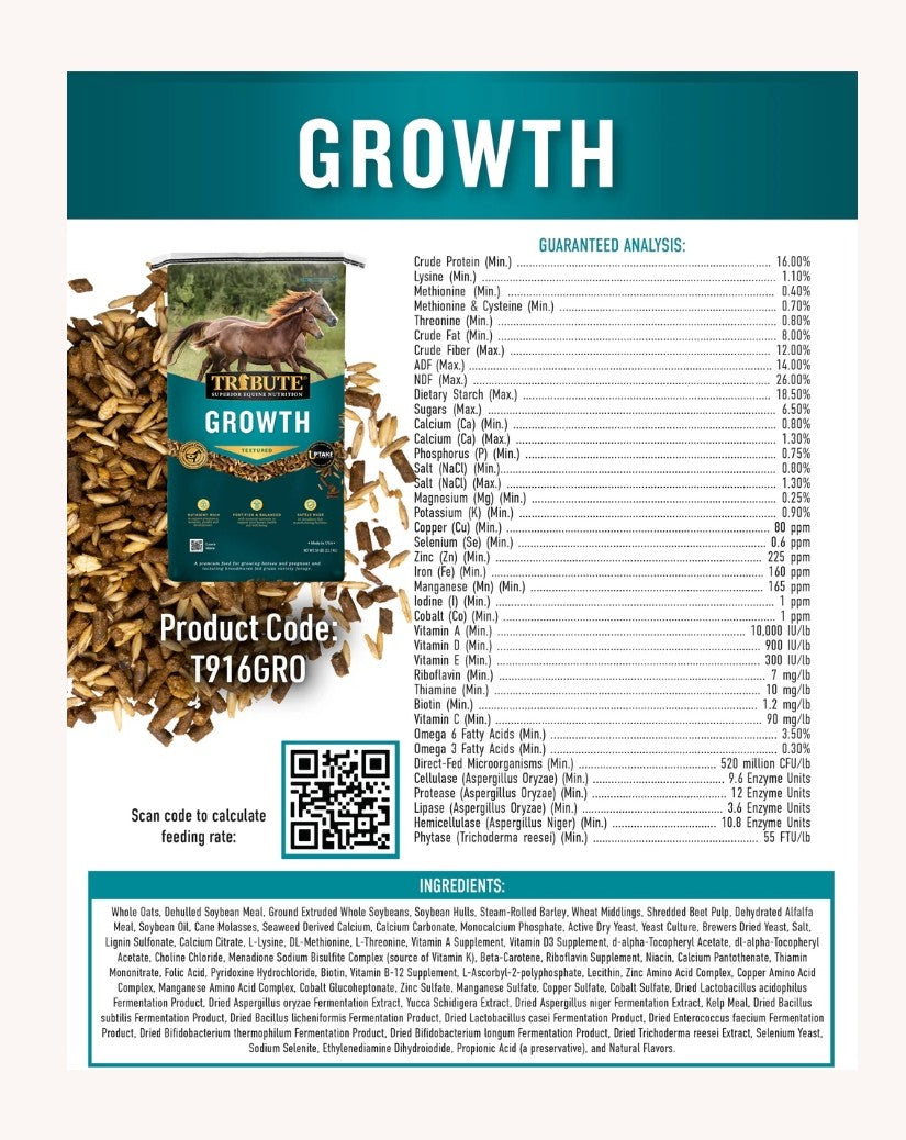 Tribute Growth Textured Mare and Foal Horse Feed 50 lbs