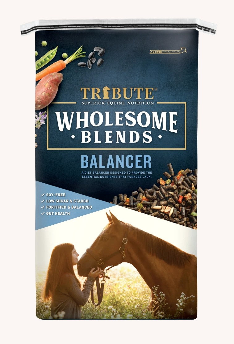 Tribute Wholesome Blends Balancer Soy-Free Textured Low NSC Ration Balancer Horse Feed 50 lbs