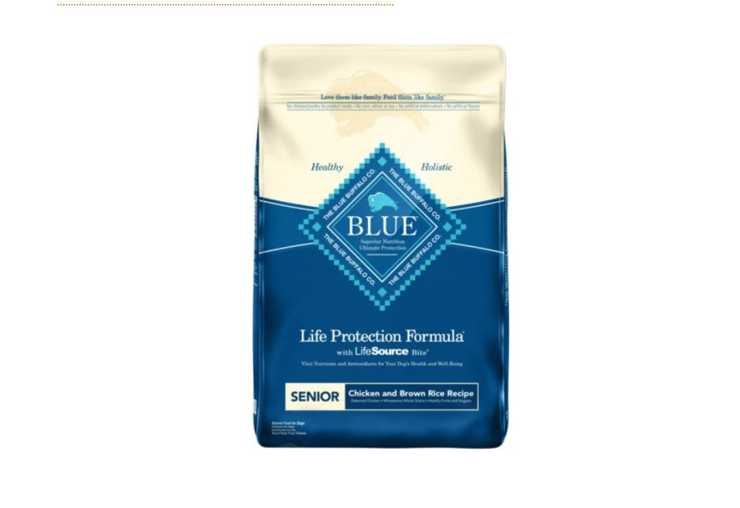 Blue Buffalo Dog Senior Chicken And Brown Rice 30 lbs