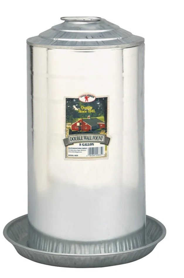 Galvanized Double Wall Water Fount 8 gallon
