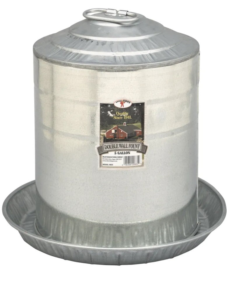 Galvanized Double Wall Water Fount 5 gallon