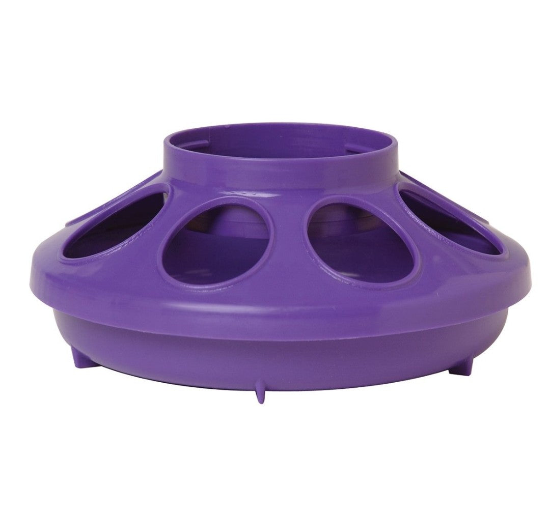 Plastic Screw on Poultry Feeder Base For 1 Quart Jar Purple