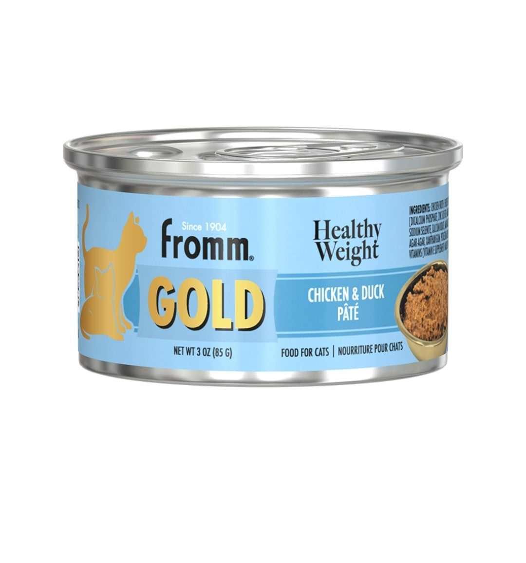 Fromm Cat Gold Healthy Weight Chicken and Duck Pate 3 oz cans 12 pack