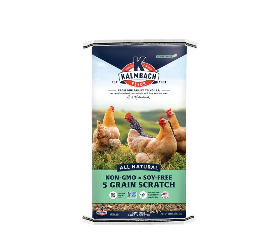 Kalmbach All Natural 5 Grain Soy Free Premium Scratch Grain 50 lbs