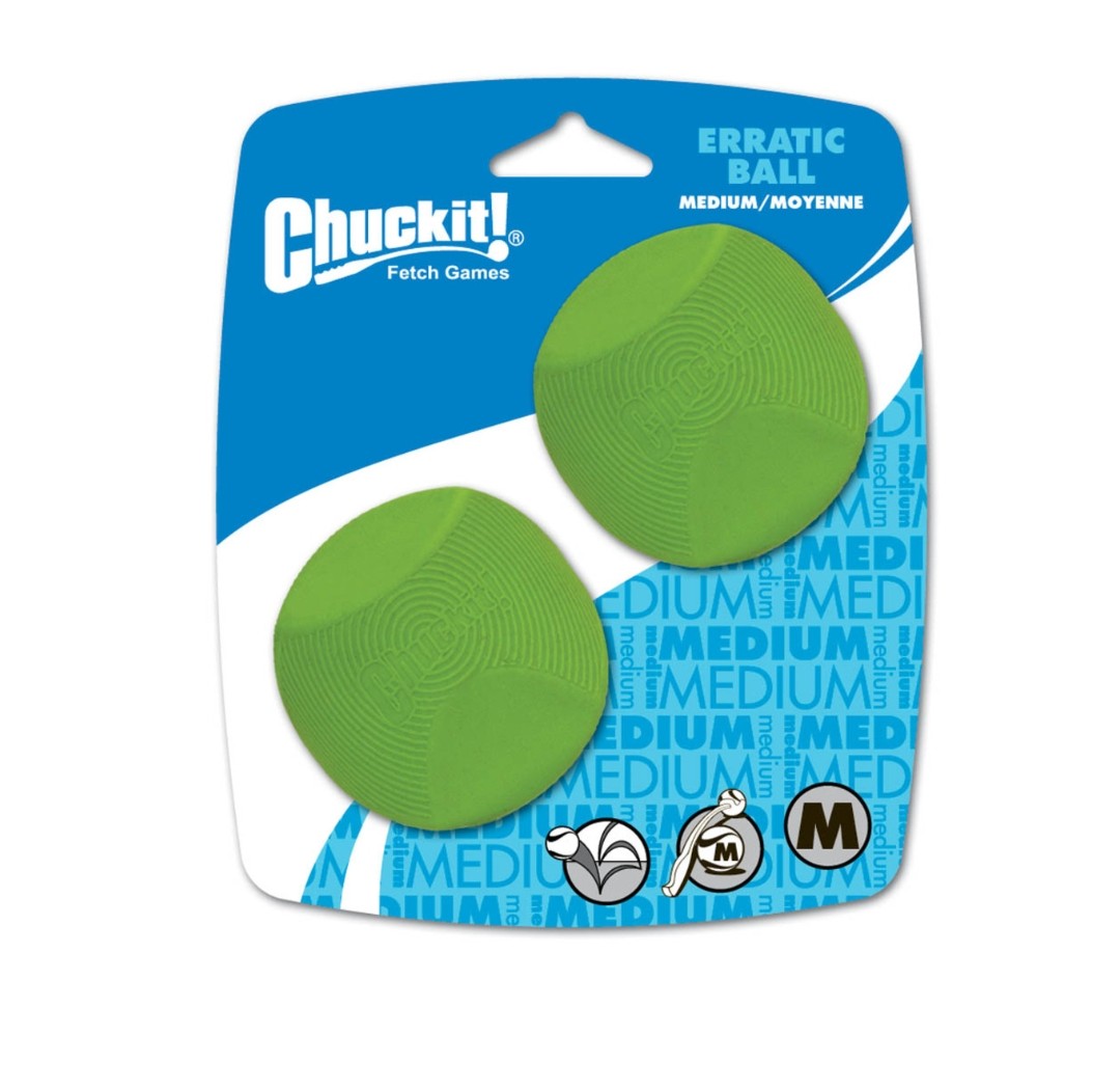 Chuckit Erratic Dog Toy Ball Medium 2 pack