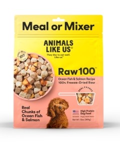 Animals Like Us Freeze Dried Raw 100 Ocean Fish and Salmon Dog Food Topper 4 oz