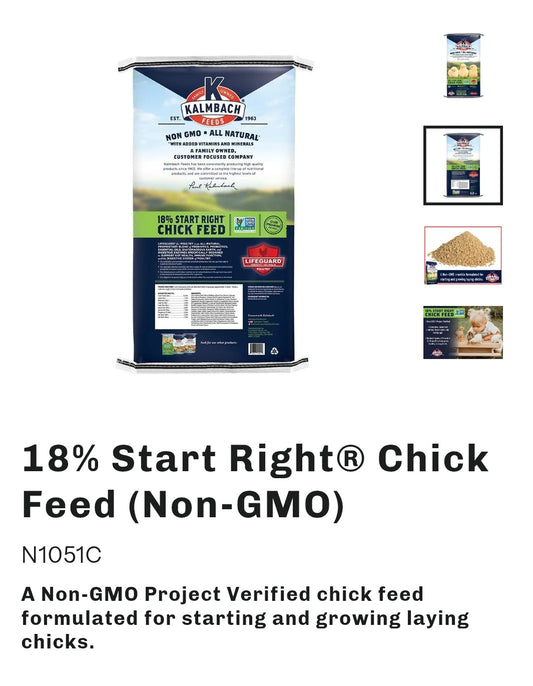 18% Non - GMO Start Right chick feed 50lb