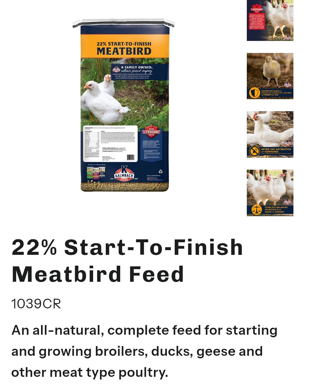 22% Start- To - Finish Meatbird feed Crumble