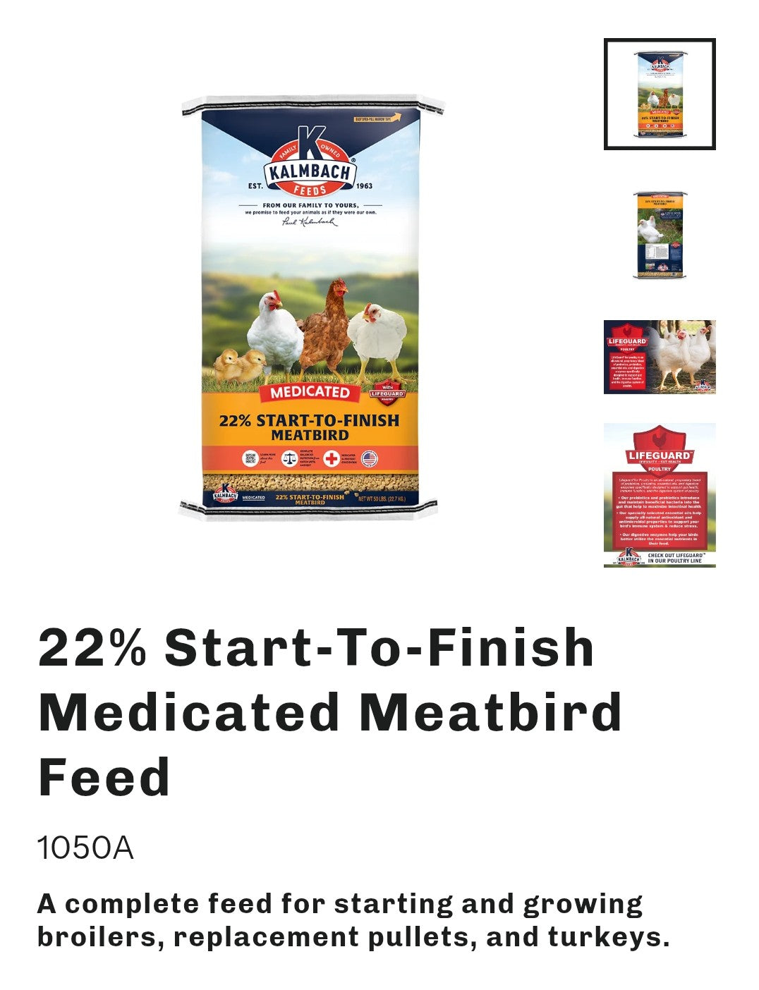 22% Start- To- Finish Medicaid Meatbird feed 50lb