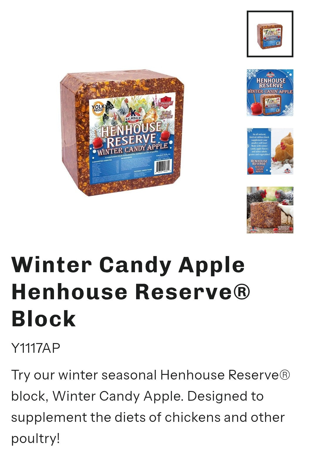 Henhouse reserve winter Candy Apple 20lb Block