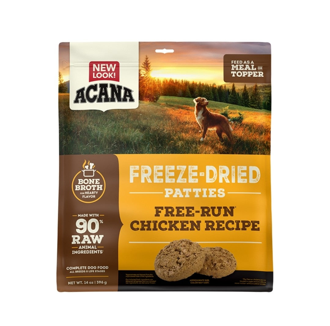 Acana Dog Food Grain Free Freeze Dried Patties Free Run Chicken Recipe 14 oz