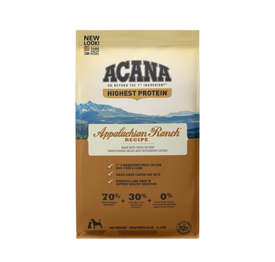 Acana Dog Food Grain Free Highest Protein Appalachian Ranch 4.5 lb