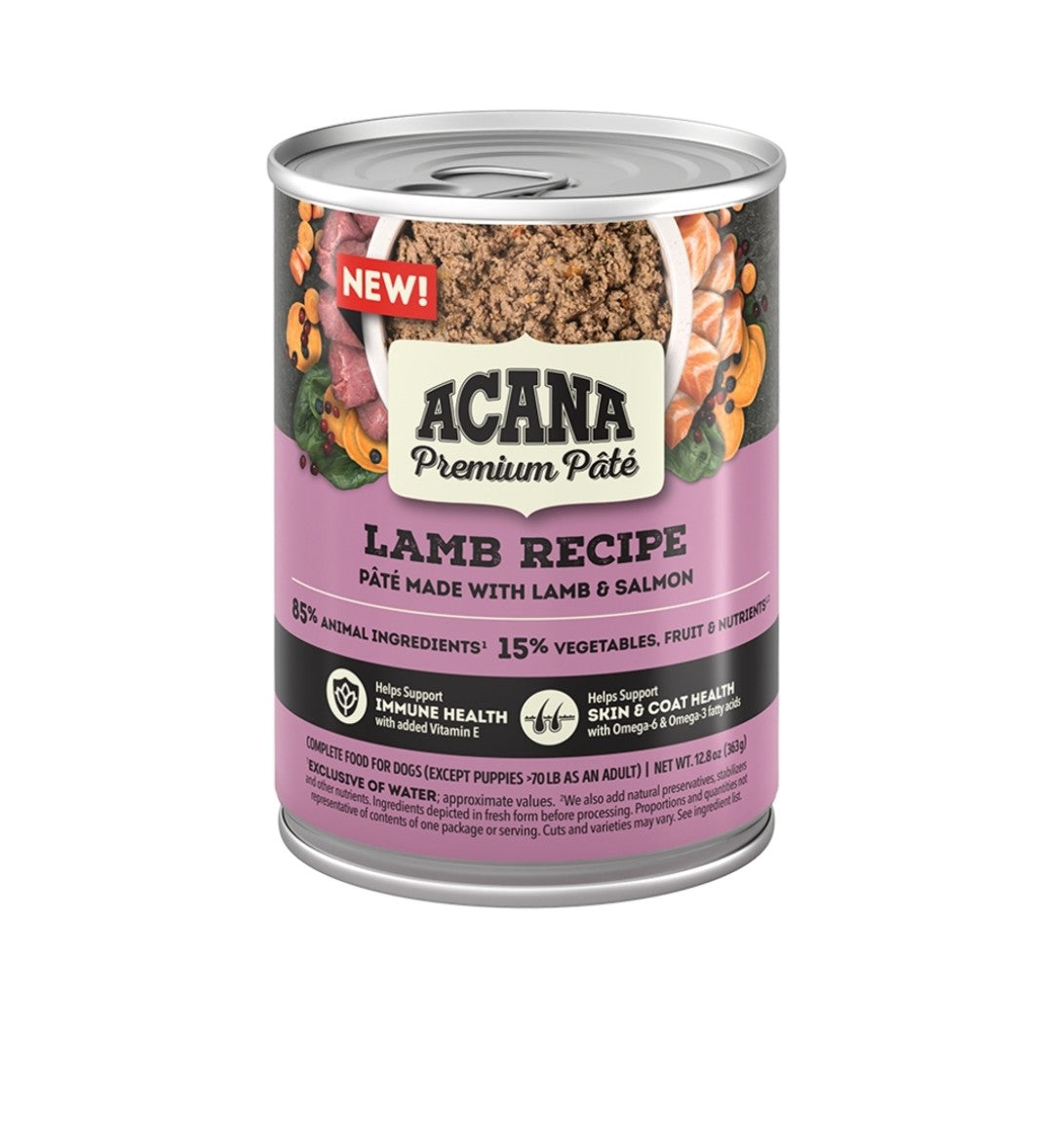 Acana Dog Food Grain Free Premium Pate Lamb Recipe In Bone Broth 12.8 oz 12 Pack