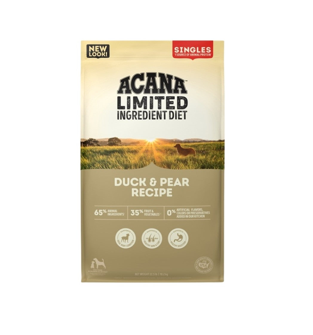 Acana Dog Food Grain Free Singles Duck & Pear Recipe 13lb