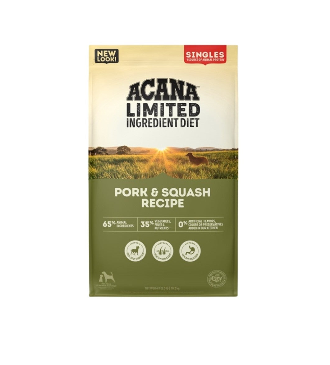 Acana Dog Food Grain Free Singles Pork & Squash Recipe 4.5lb