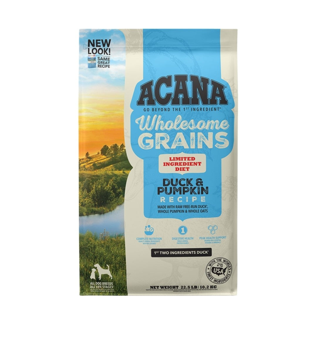 Acana Dog Food Wholesome's Grain Duck & Pumpkin Recipe 4 lb