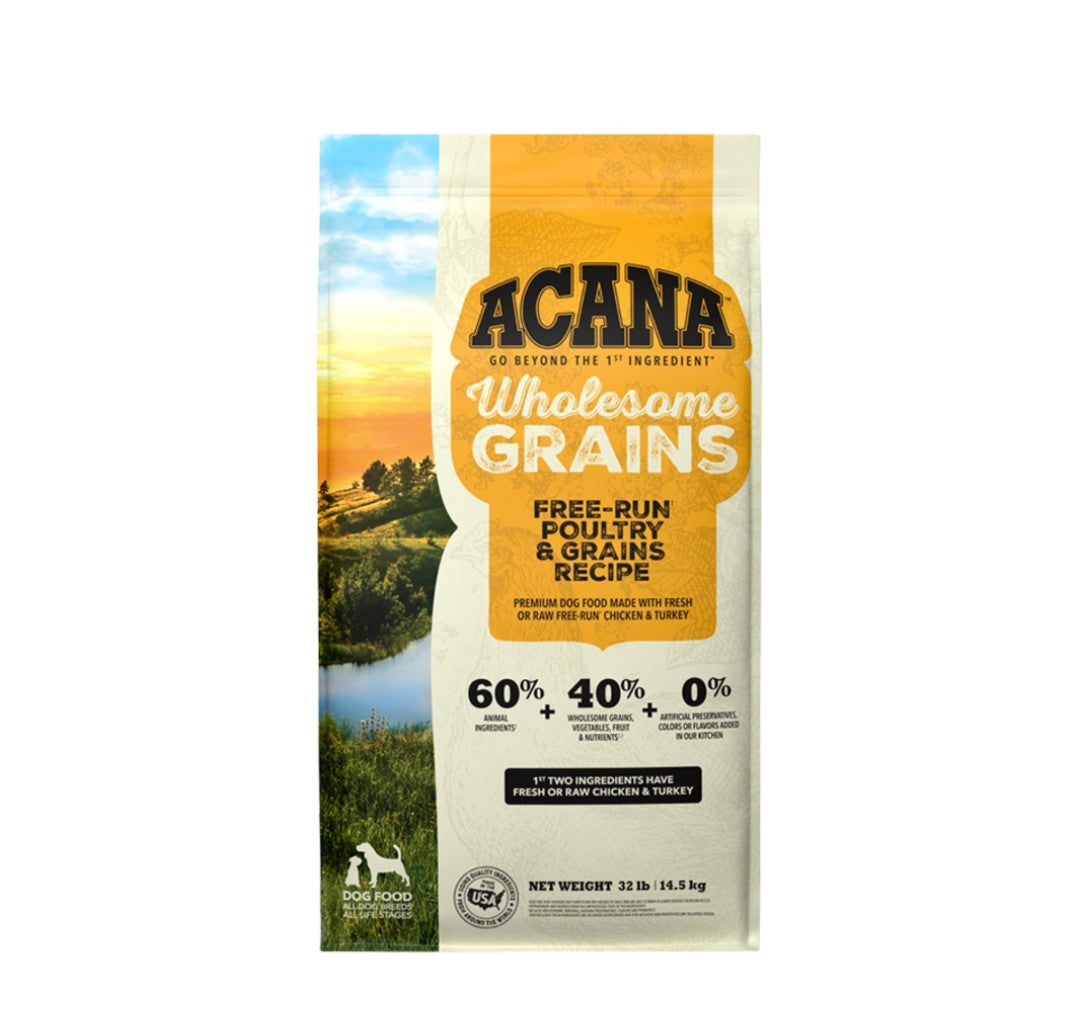 Acana Dog Food Wholesome's Grains  Free Run Poultry 32lb