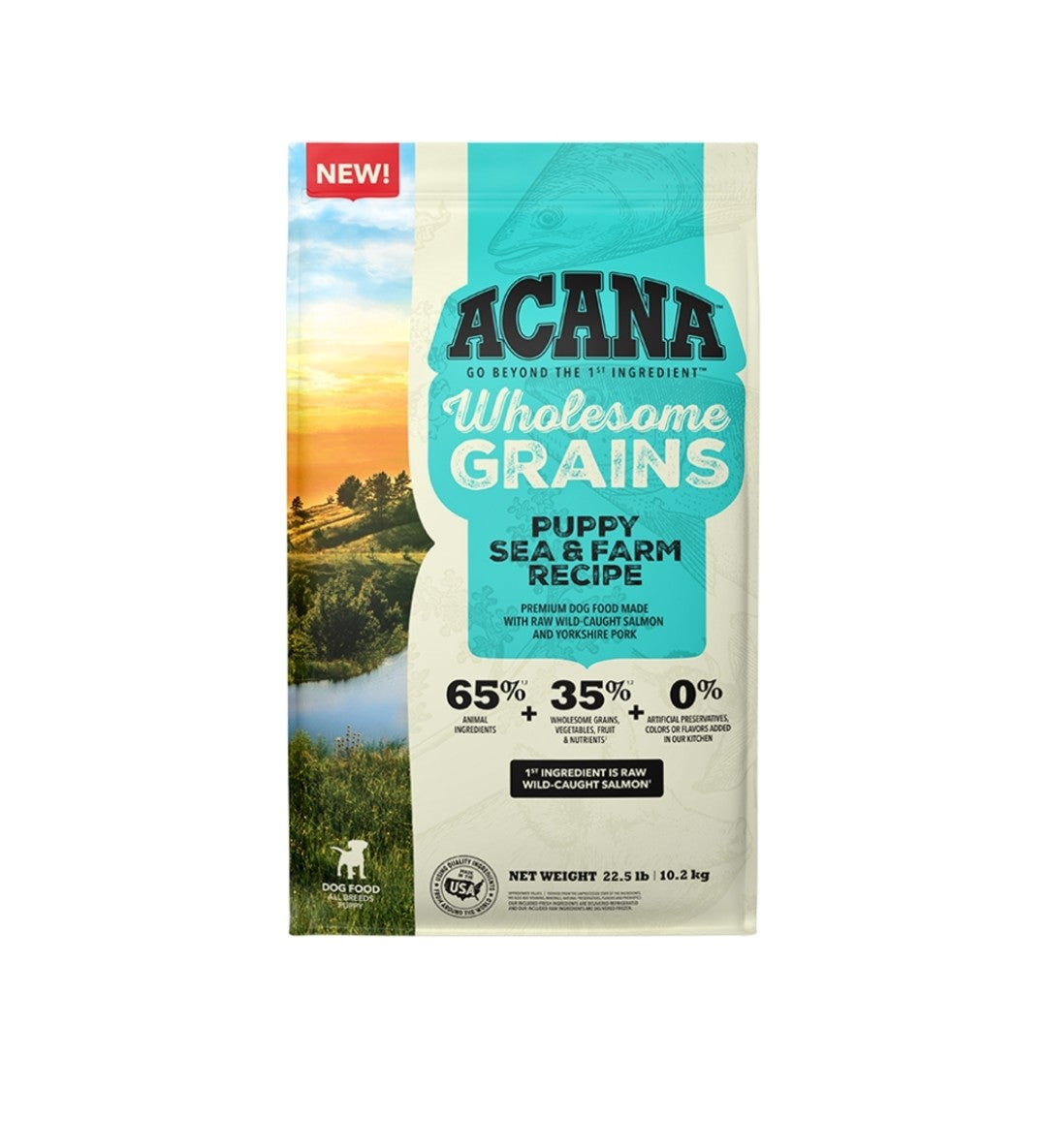 Acana Dog Food Wholesome Grains Puppy Sea & Farm Recipe 22.5lb