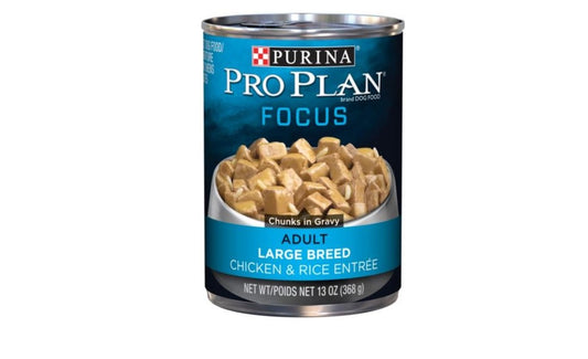 Pro Plan Chicken And Rice Chunks In Gravy Large Breed Dog 12 pack 13oz cans