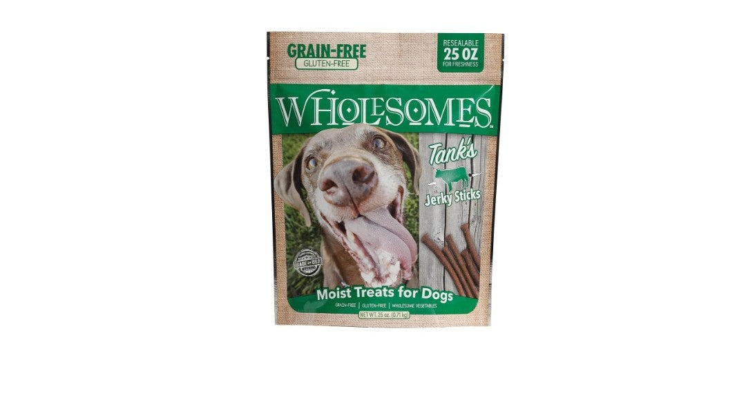Wholesome's Tanks Grain Free Jerky Sticks dog treats 25oz