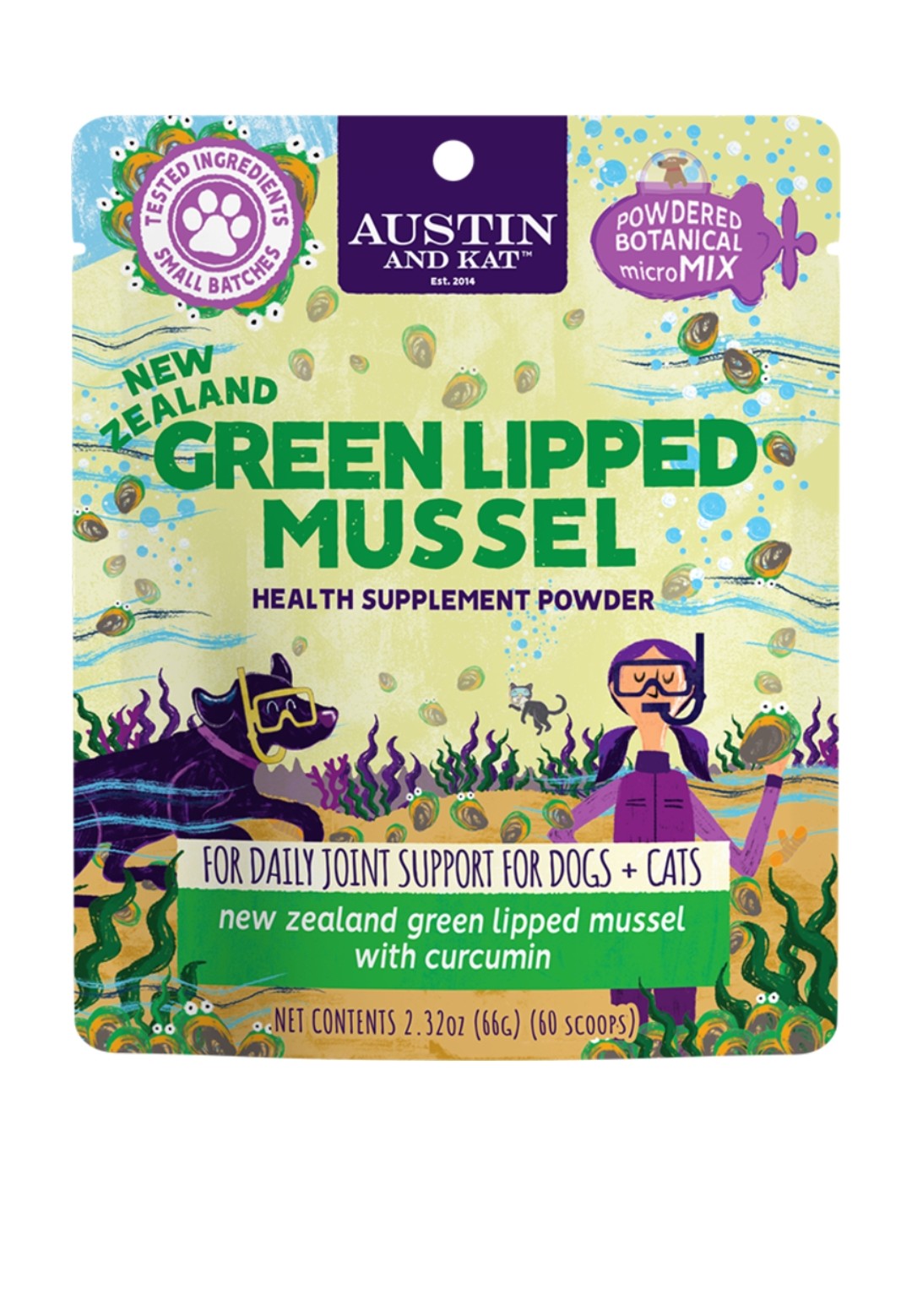 Austin and Kat Dog + Cat Green Lipped Mussel GLM Mobility Topper 66G