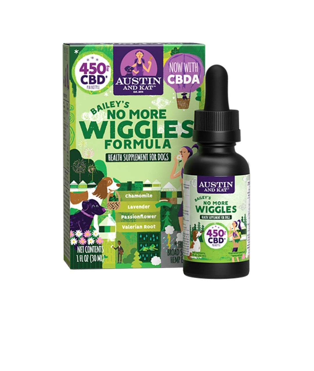 Austin and Kat Dog No More Wiggle Oil 450Mg 10oz