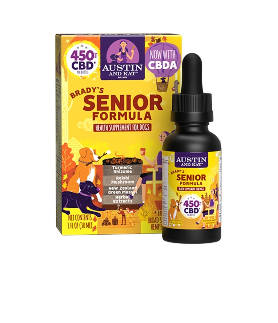 Austin and Kat Dog Senior Blend Oil 450Mg 1oz