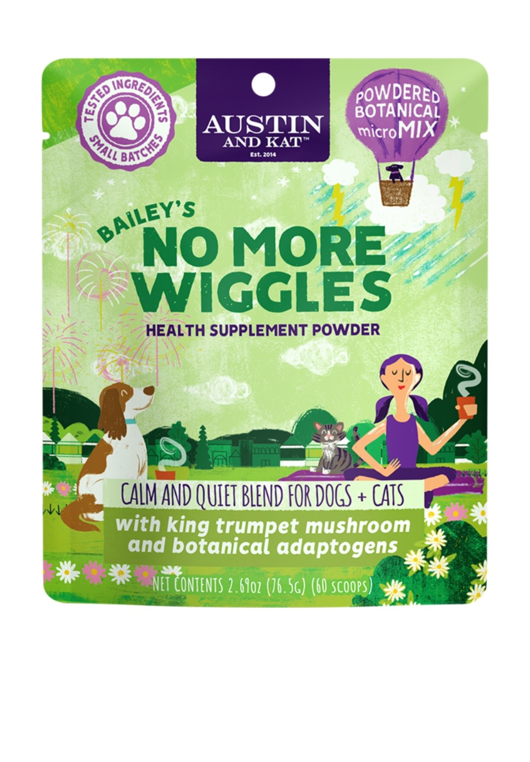 Austin and Kat Dog Topper Baile's No More Wiggles 2.69oz