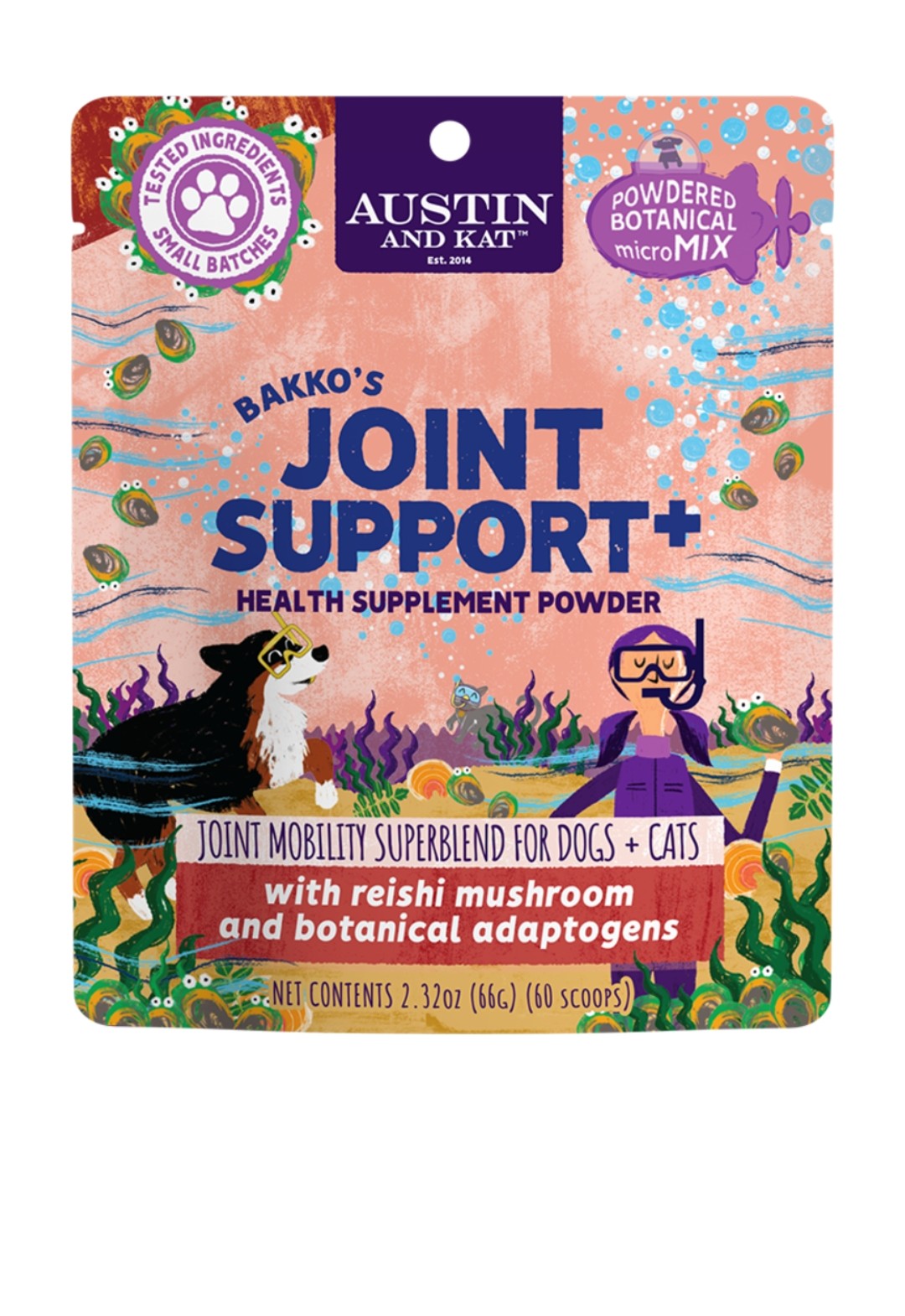 Austin and Kat Dog Topper Bakko's Joint Support 2.32 oz