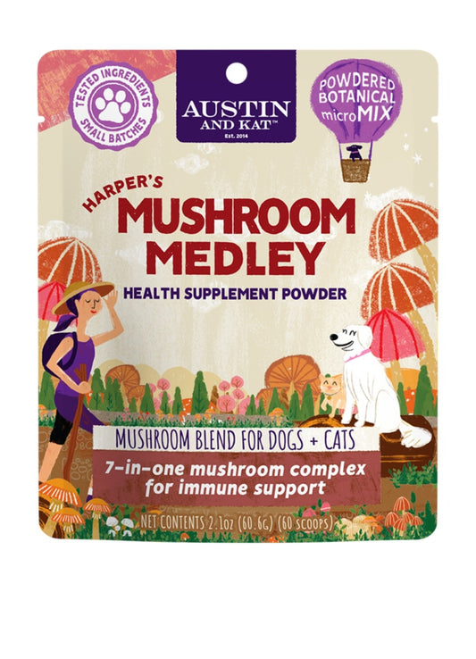 Austin and Kat Dog Topper Harper's Mushroom Medley 2.1 oz