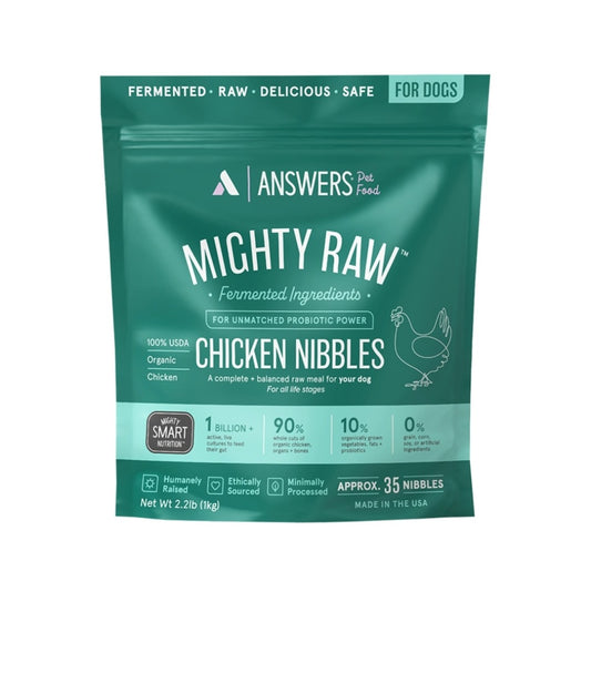 Answers Dog Mighty Raw Frozen Chicken Nibbles 2.2lb