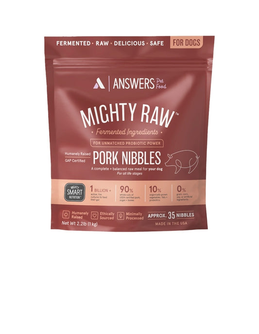 Answers Dog Mighty Raw Frozen Pork Nibbles 2.2lb