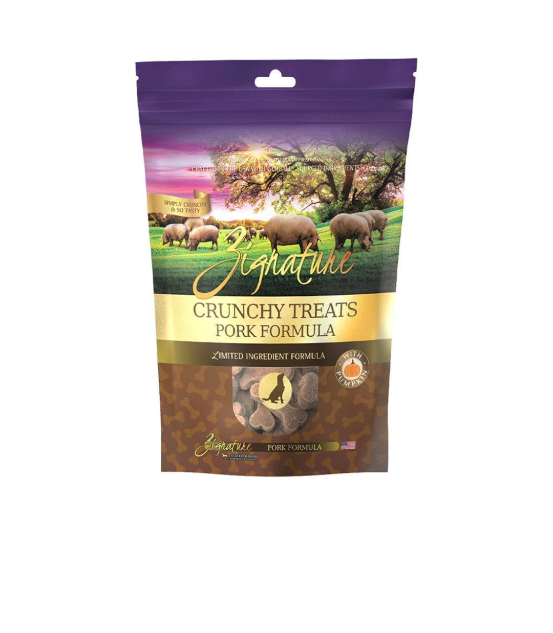 Zignature Dog Crunchy Treats Grain Free Pork 12oz