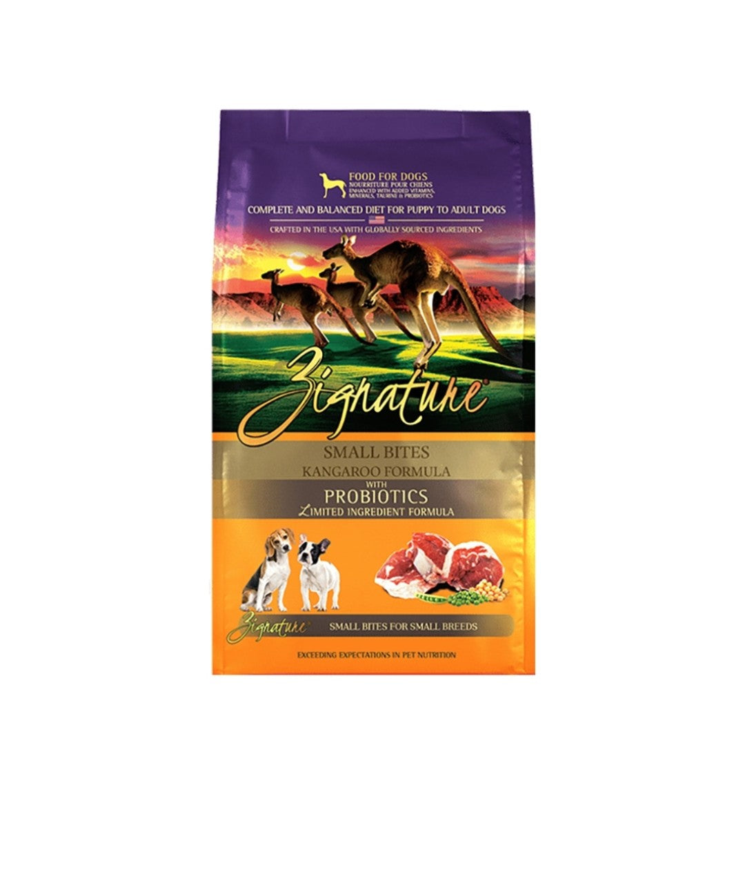 Zignature Dog Original Grain Free Small Bites Kangaroo with Probiotics 12.5 lb